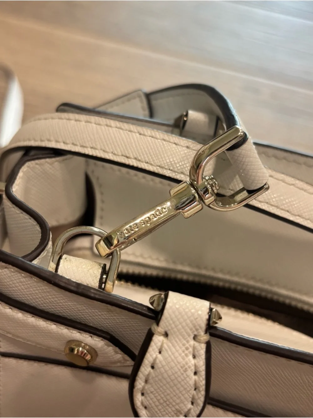 Kate Spade Staci Cameron Small Satchel Crossbody Parchment White - Picture 8 of 12